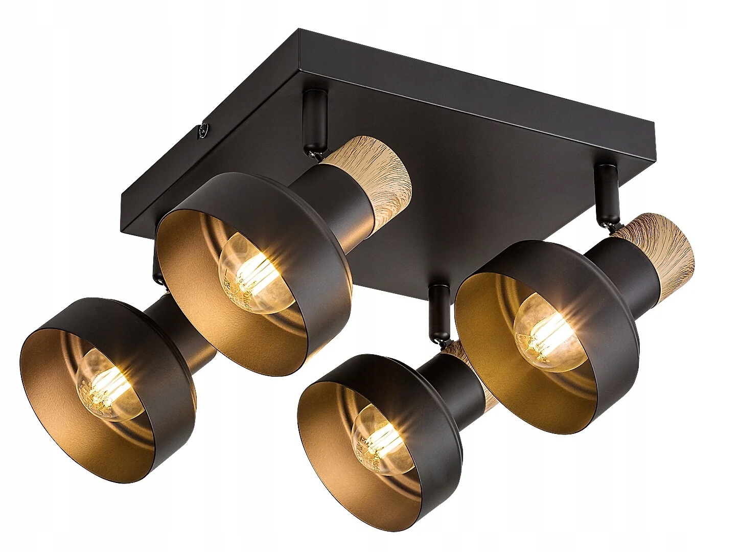 Rabalux Saskia Stropná lampa čierna štvorcová 4xE14 15W