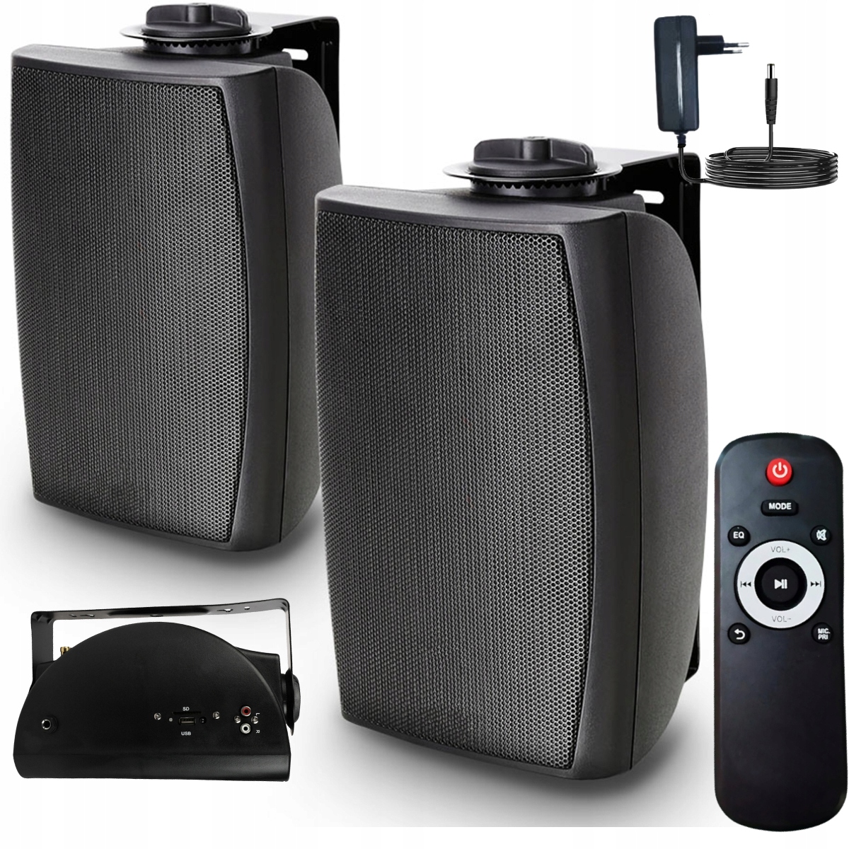 Głośniki Sufitowe Zestaw Głośników Do Lolaku 2 Kolumny Bt Usb Pilot 2x15W