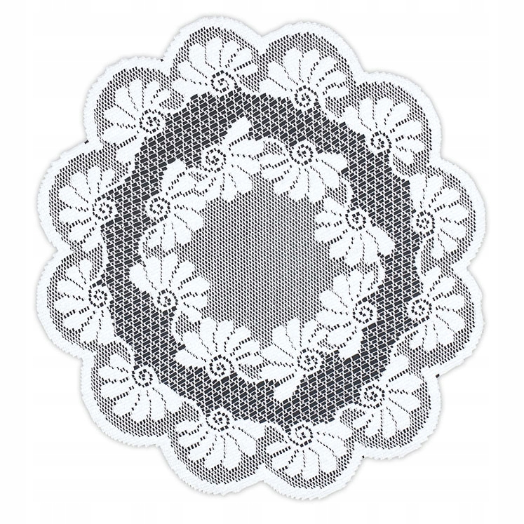 

Serwetka okragła żakardowa 40x40 cm biała koło
