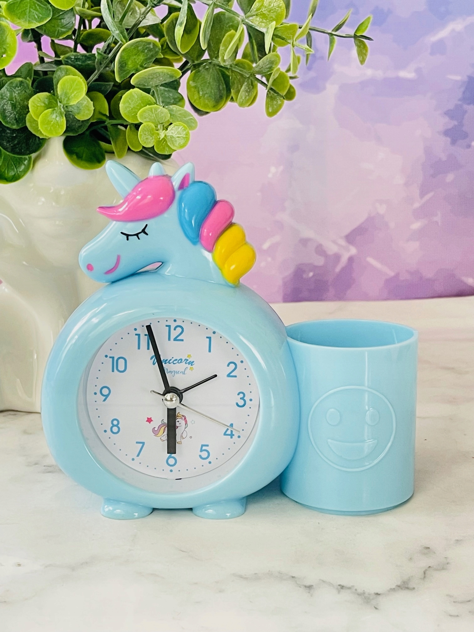 BUDZIK ZEGAR DLA DZIECI + ORGANIZER UNICORN niebieski Marka Style Home