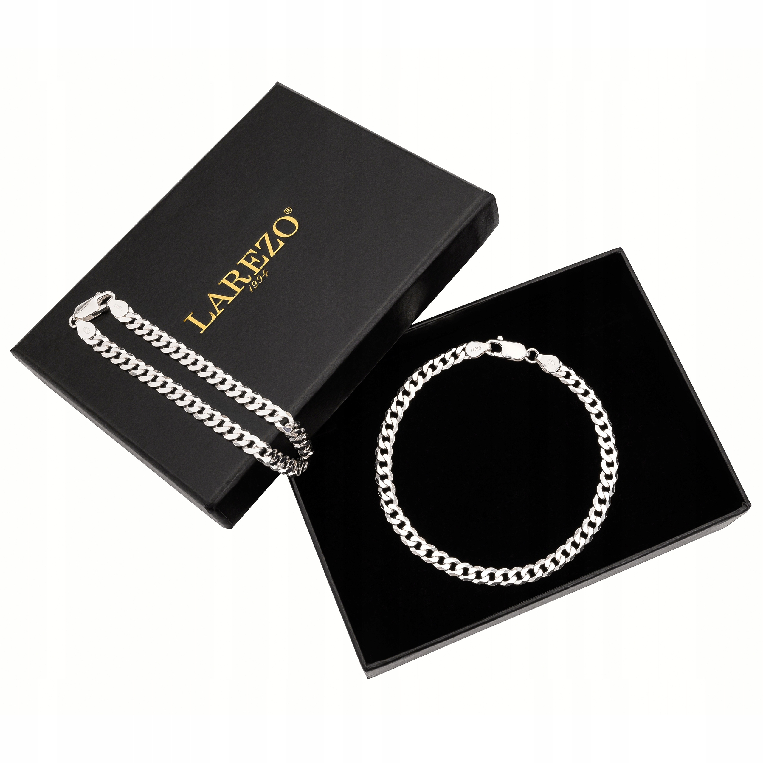 Stříbrný náramek 925 Pánský 21 cm Plný Silný Tlustý Pancíř Široký 5 mm