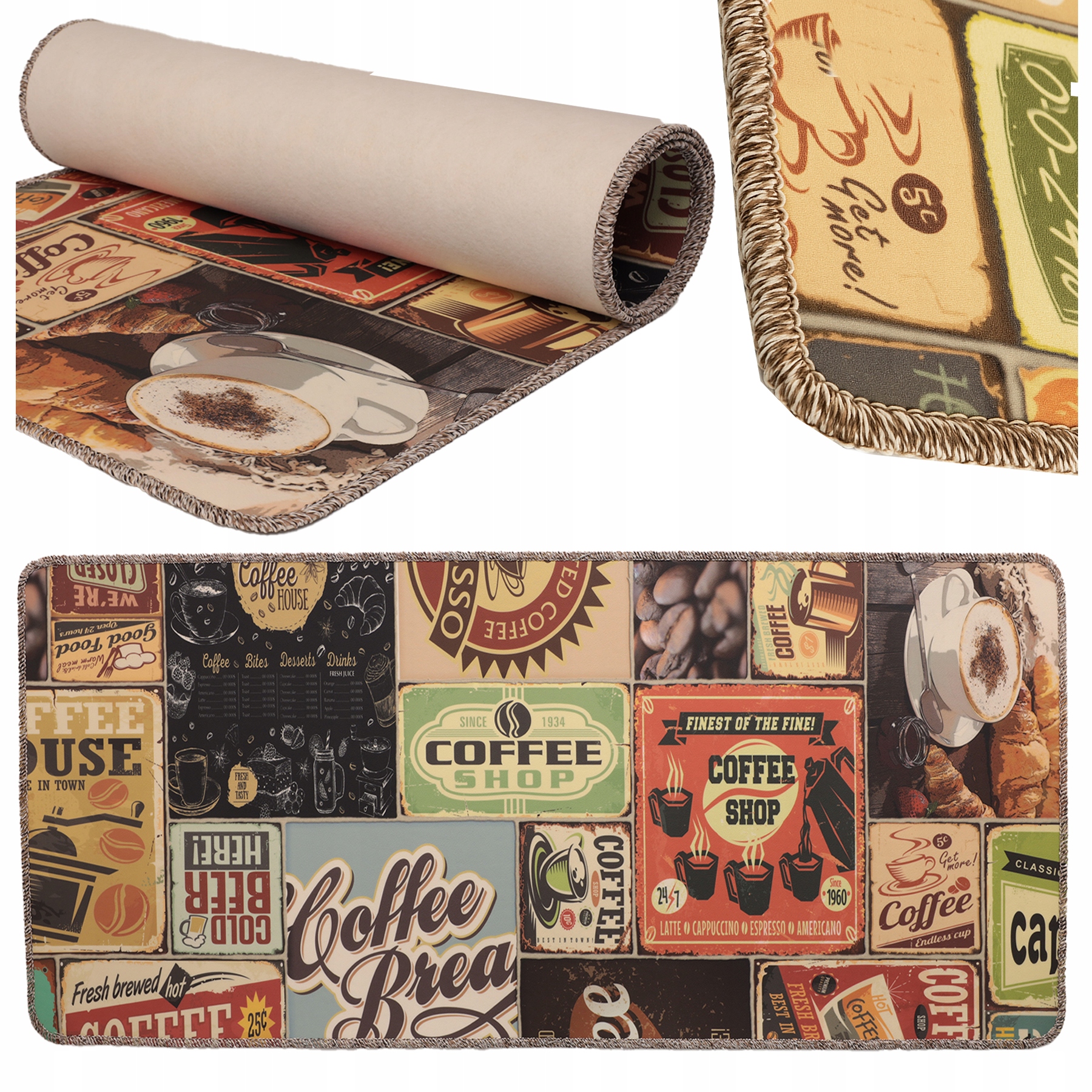 Běhoun Do Kuchyně Měkký Koberec Do Kuchyně Vinylový Pvc 120 X 60 CM