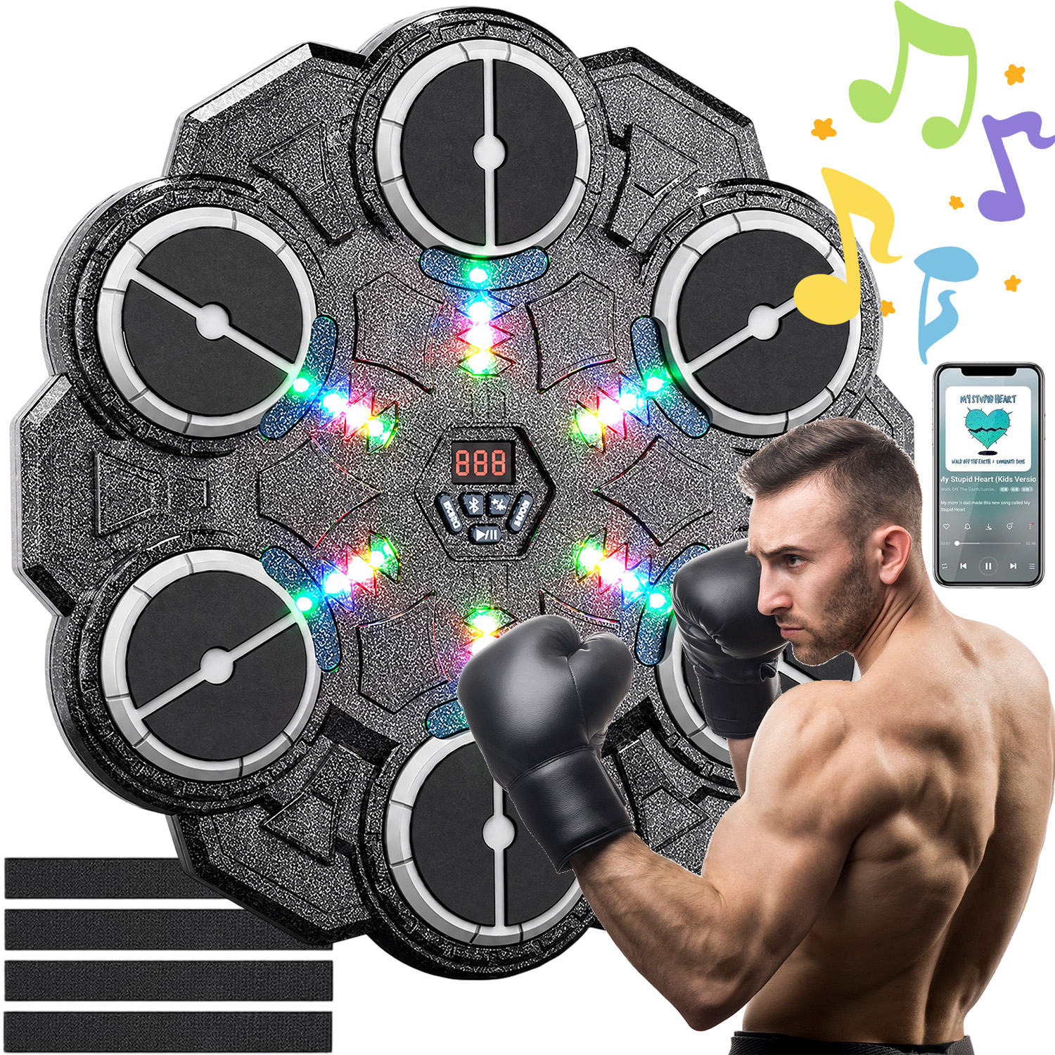 Music Boxing Machine Bluetooth S Rukavicemi V Tréninkové Boxovací Stěně