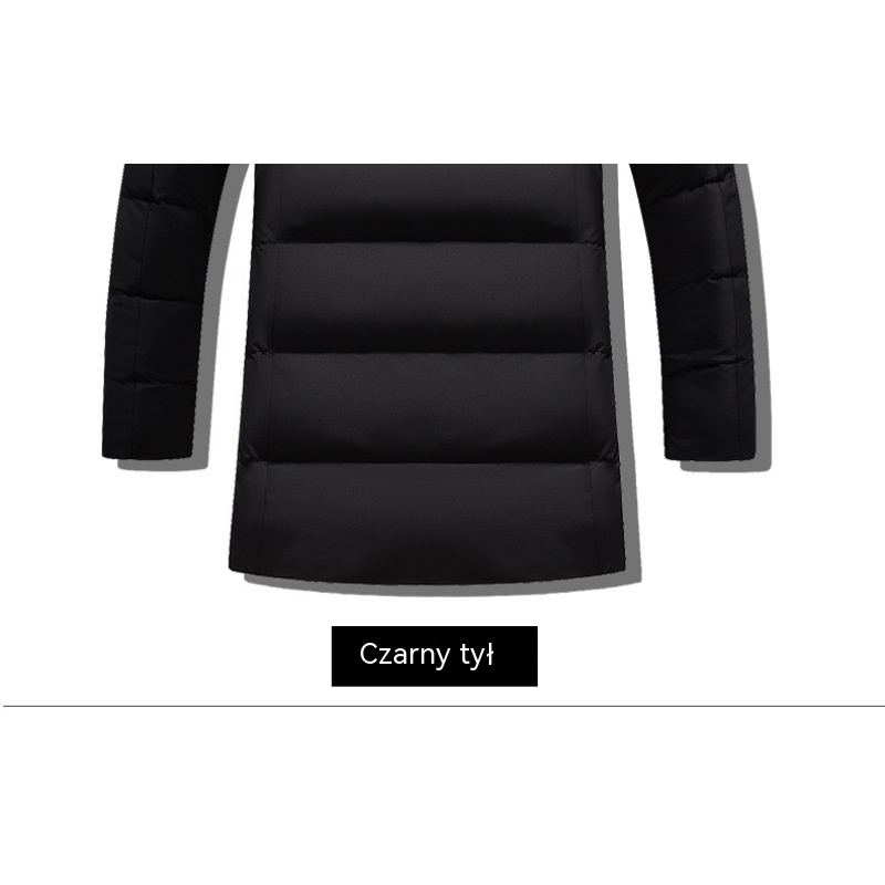 KURTKA ZIMOWA OCIEPLANA MĘSKA PARKA DŁUGA Z KAPTUREM Wzór dominujący bez wzoru