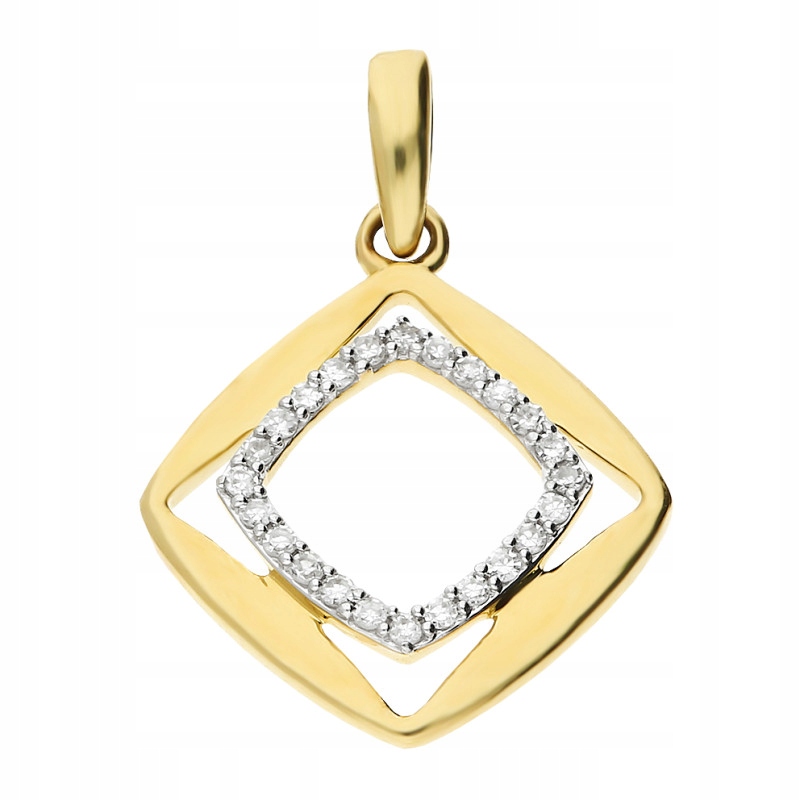 Přívěsek ze zlata 585 kosočtverců s diamanty 0,07 ct 0,87 g pro ženy jako dárek