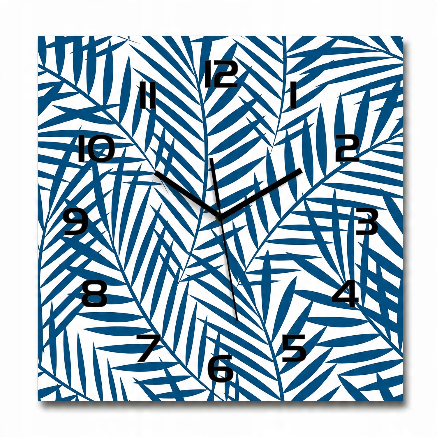 

Duży zegar ze szkła hartowanego Liście palmy 60x60