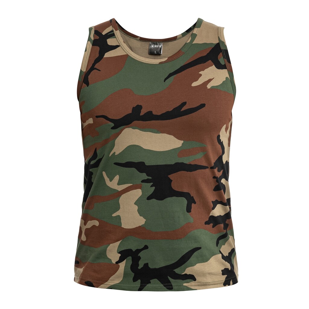 Koszulka Tank Top bez rękawów bokserka moro Mfh Woodland L