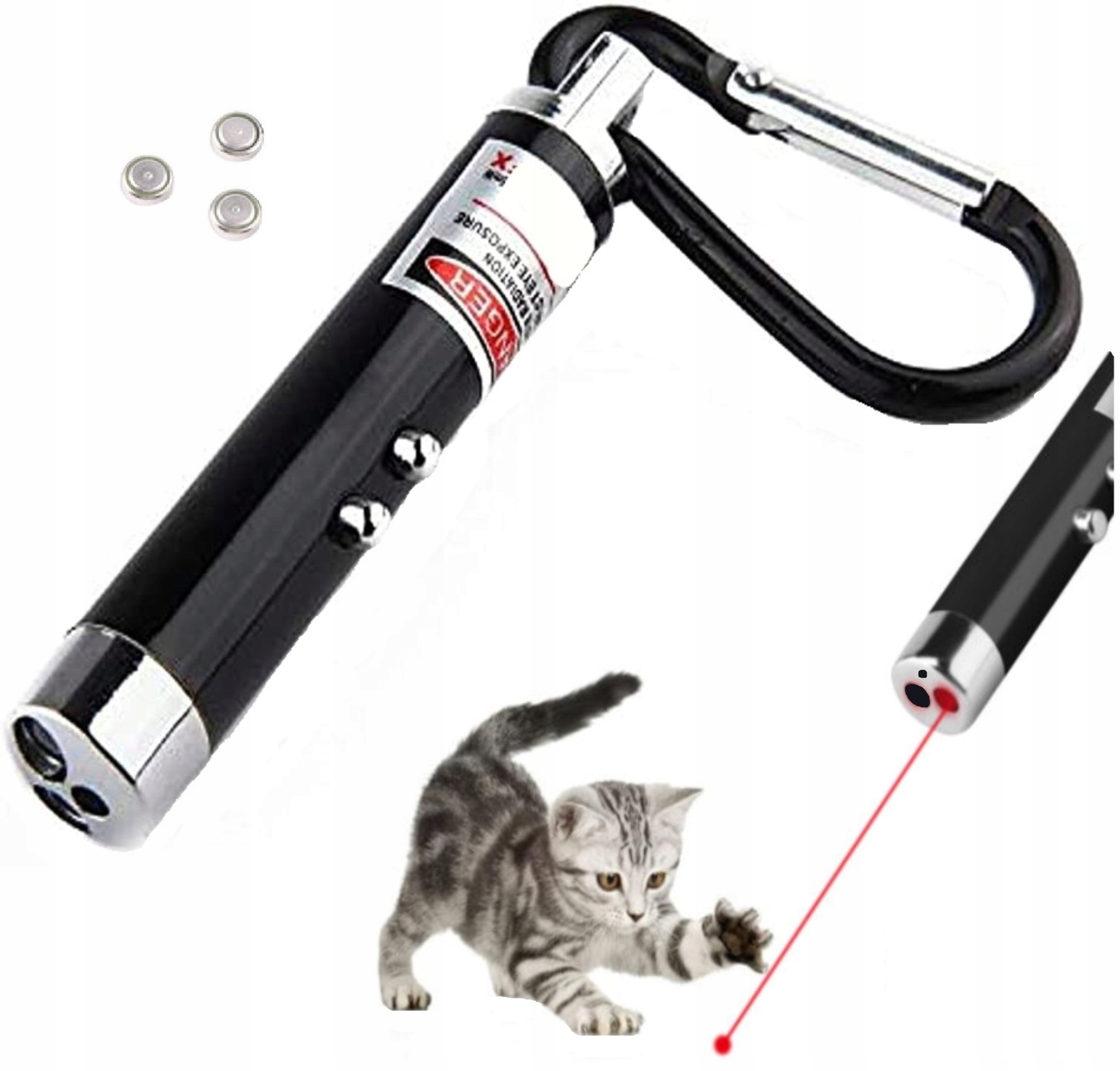 

Laser Wskaźnik Laserowy Latarka Zabawka Kota 2W1