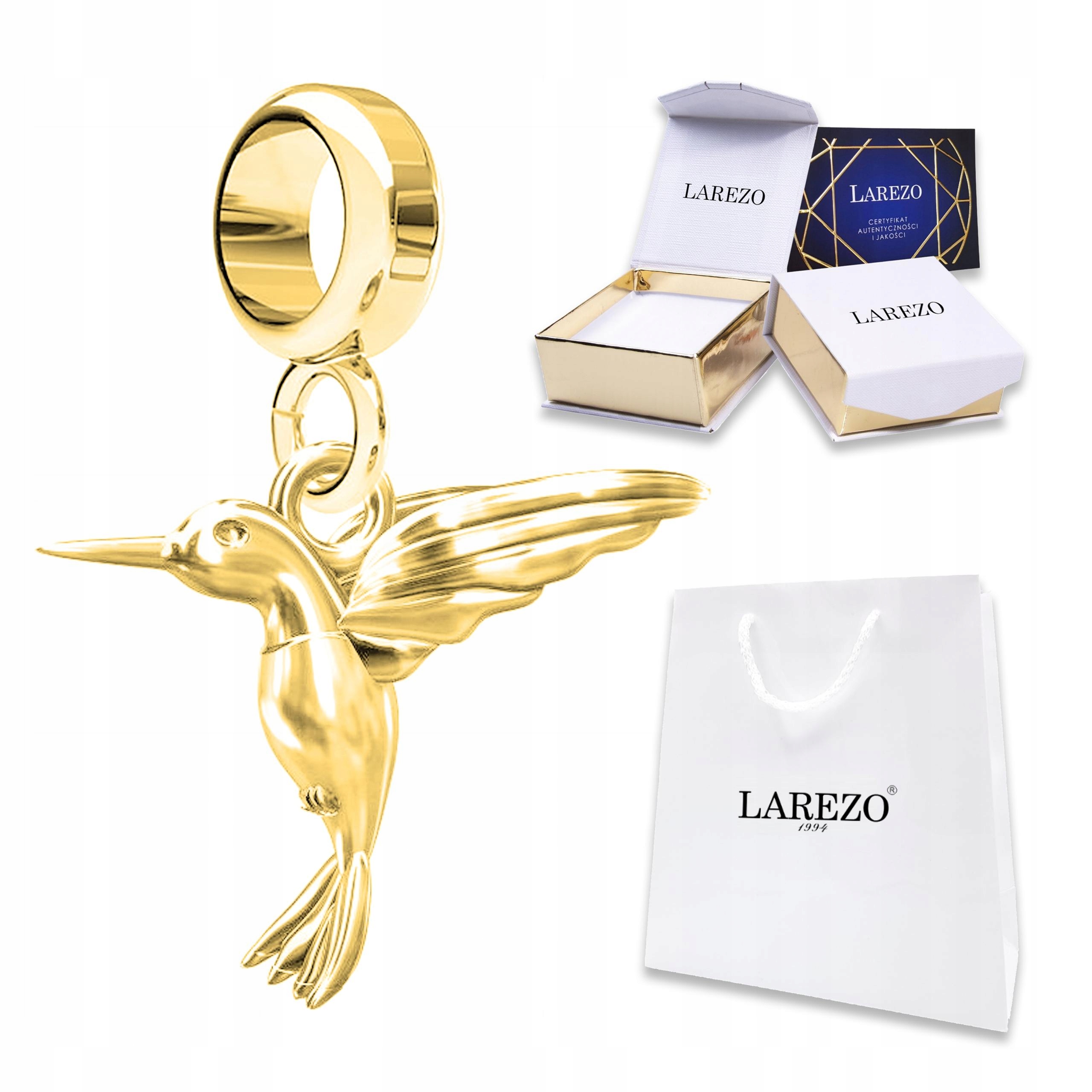 Zlatý závěsný přívěsek Kolibřík Ptáček Létající Stříbro 925