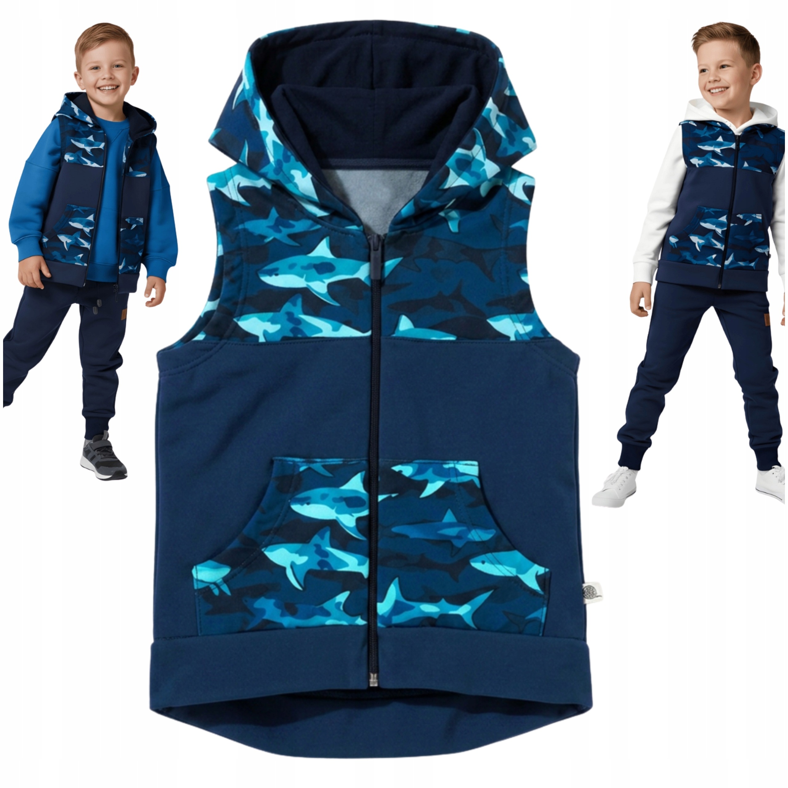 Kamizelka Dziecięca Niebieska Bezrękawnik Softshell Rozmiar 128/134 Ciepła