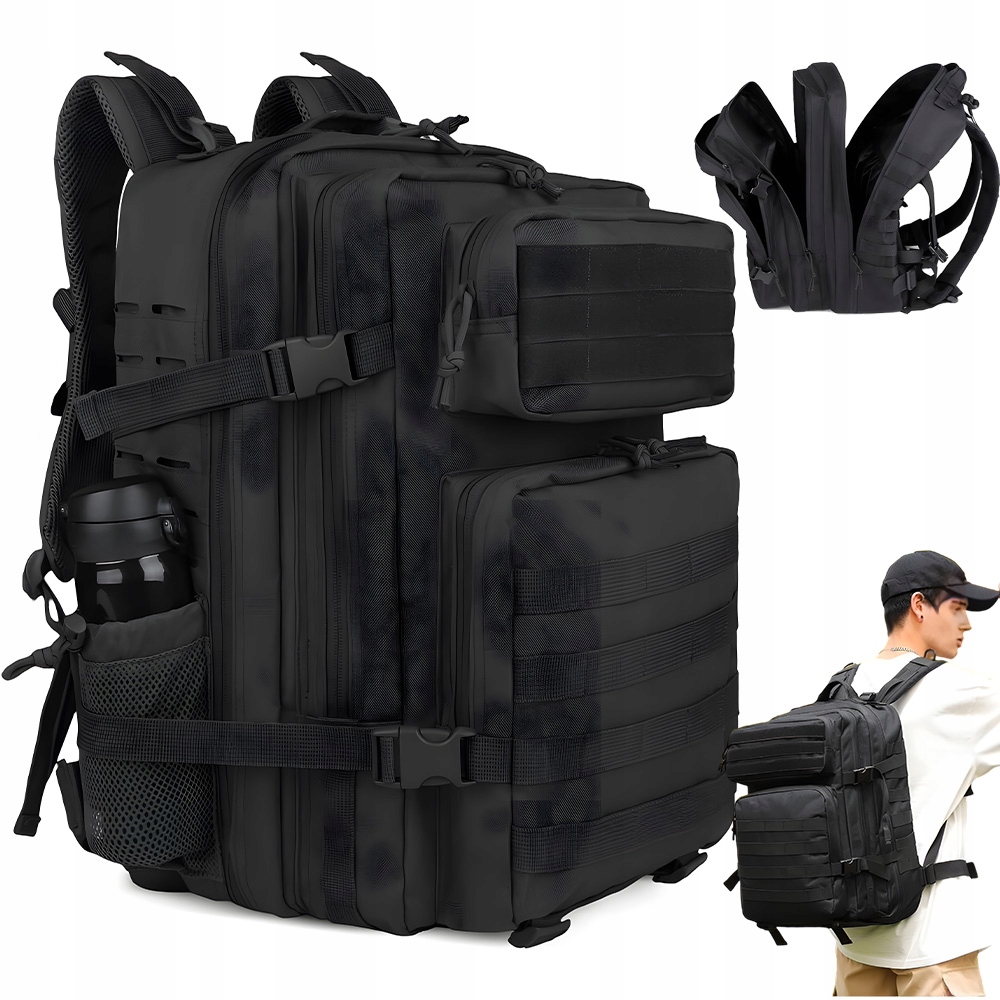Wojskowy Plecak Outdoor 45L Na Laptop 17 Cali Wodoodporny Molle