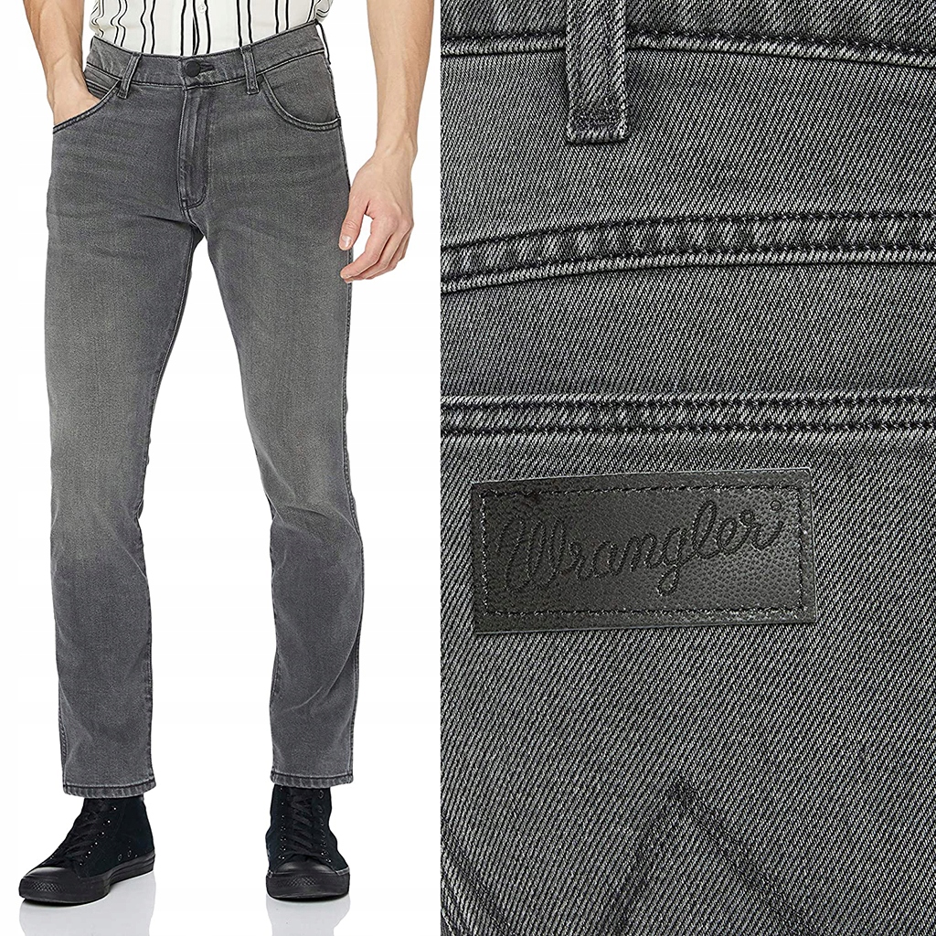 

Wrangler Larston Silver Szare Jeansy W38 L34
