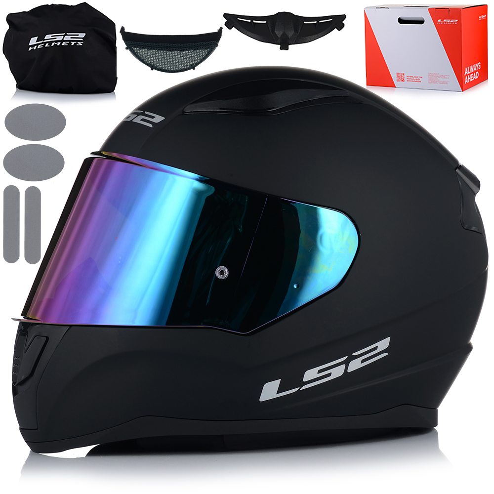 Motocyklová Prilba LS2 FF353 Rapid II Čierna Matová Sada Dúhové Sklo