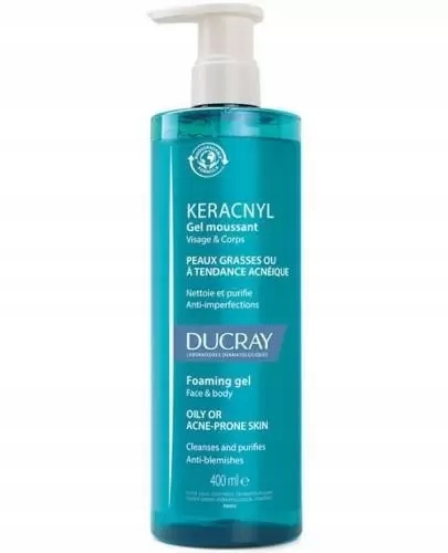 Ducray Keracnyl łagodny żel do twarzy ciała 400 ml