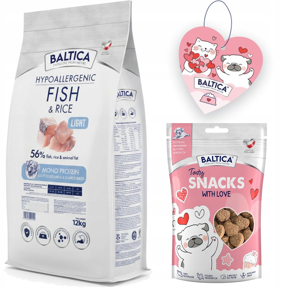 Levně Baltica Adult Fish & Rice Light Mořské Ryby S Rýží M 12 kg Střední Plemena