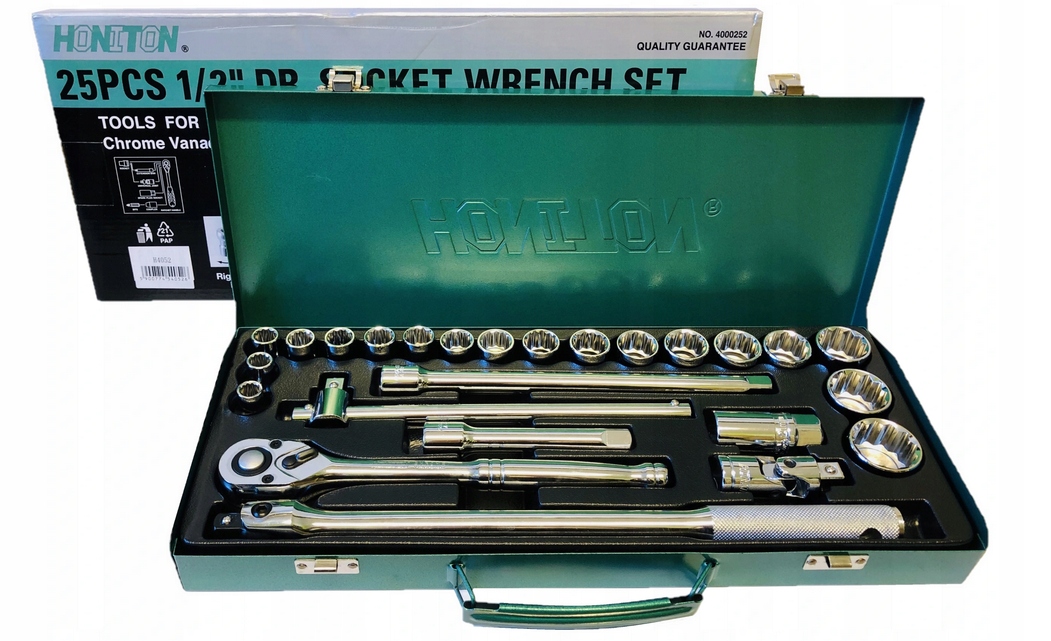 Honiton Klucze nasadowe zestaw 1/2'' 25 szt 12-kąt