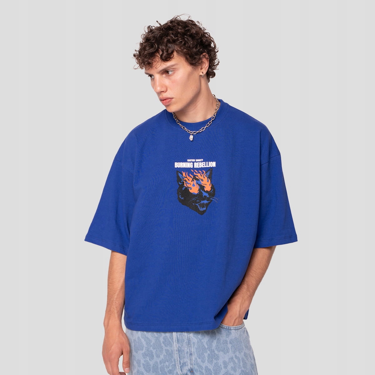 Tričko Kaotiko Burning Rebellion M, modré, Městské