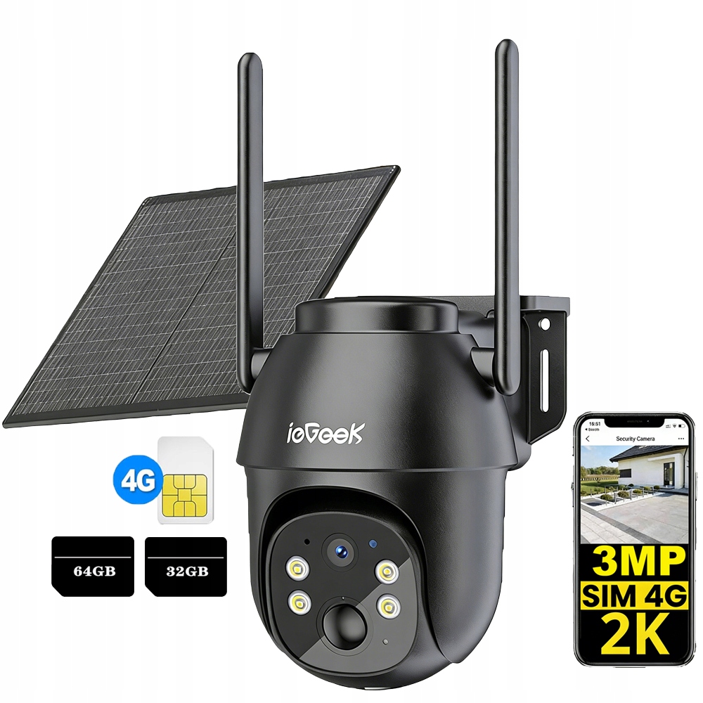 venkovní kamera 3MP 4G Lte venkovní otočná 4xZoom Ptz s paměťovou kartou