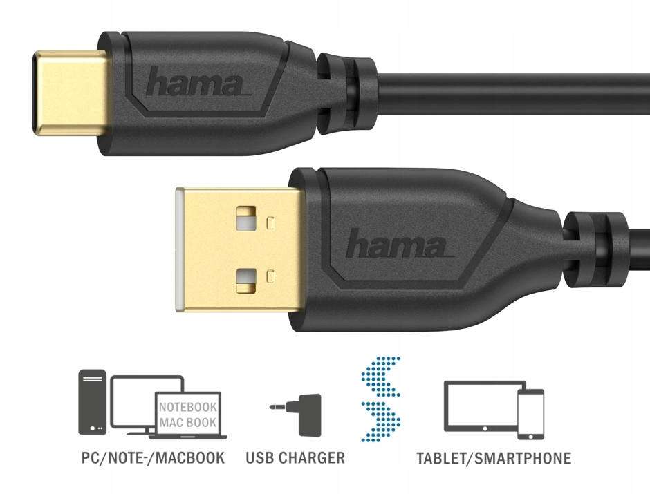 Hama KABEL KABEL USB-C - USB 2.0A FLEXI-SLIM 0,75m Marka Hama