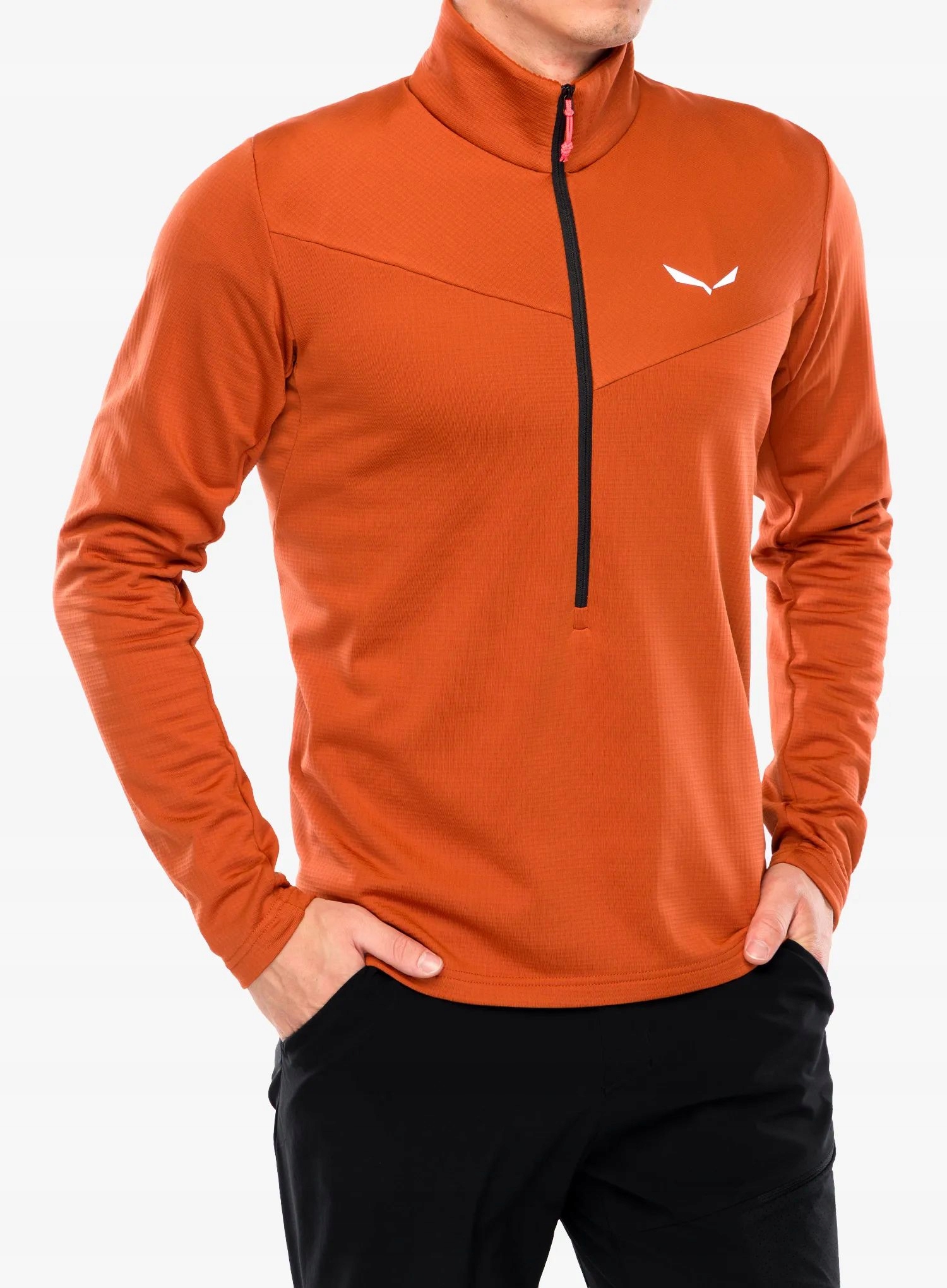 Mikina bez kapuce Salewa Puez Cammino Pl Hz Jacket bombay brown XXL