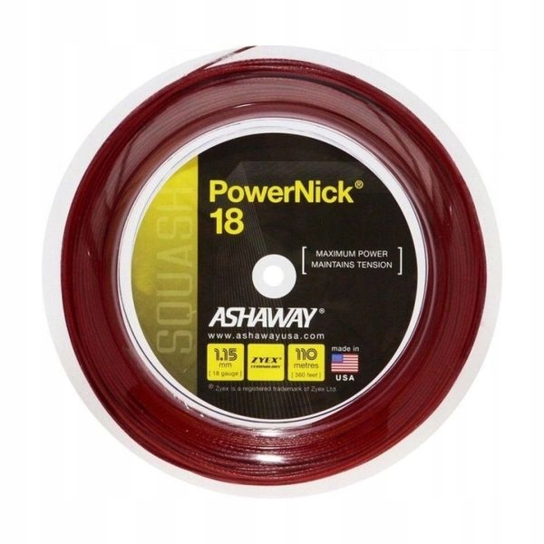 Squashový natahovač Ashaway Powernick 18 Red 1,15 mm 110 m