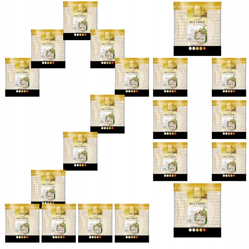 20x Papier Ryżowy Do Sajgonek Spring Rolls Kwadrat 19cm Kwadratowy 500g