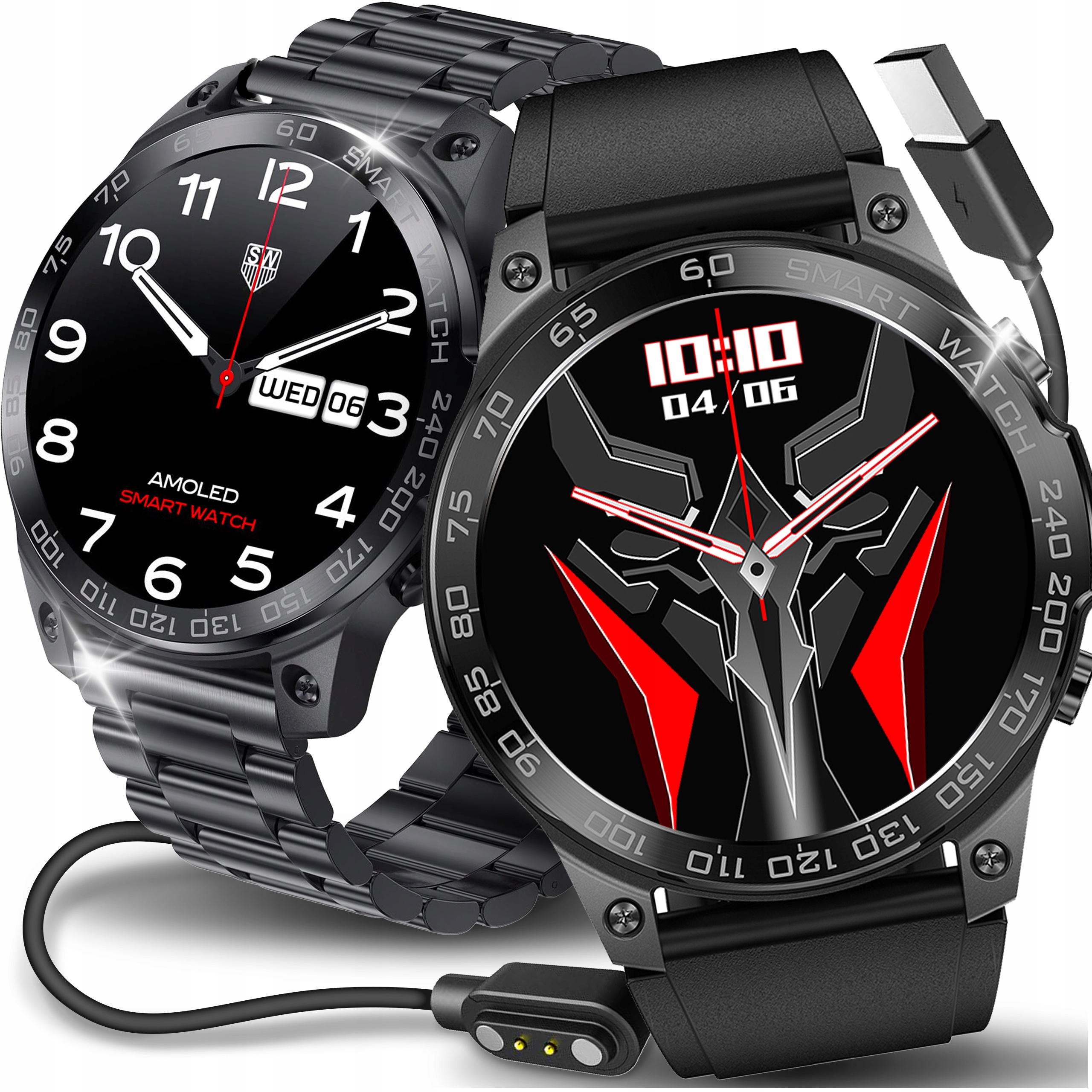 SMARTWATCH ZEGAREK MĘSKI MENU POLSKIE ROZMOWY PULS SMART WATCH AMOLED PL