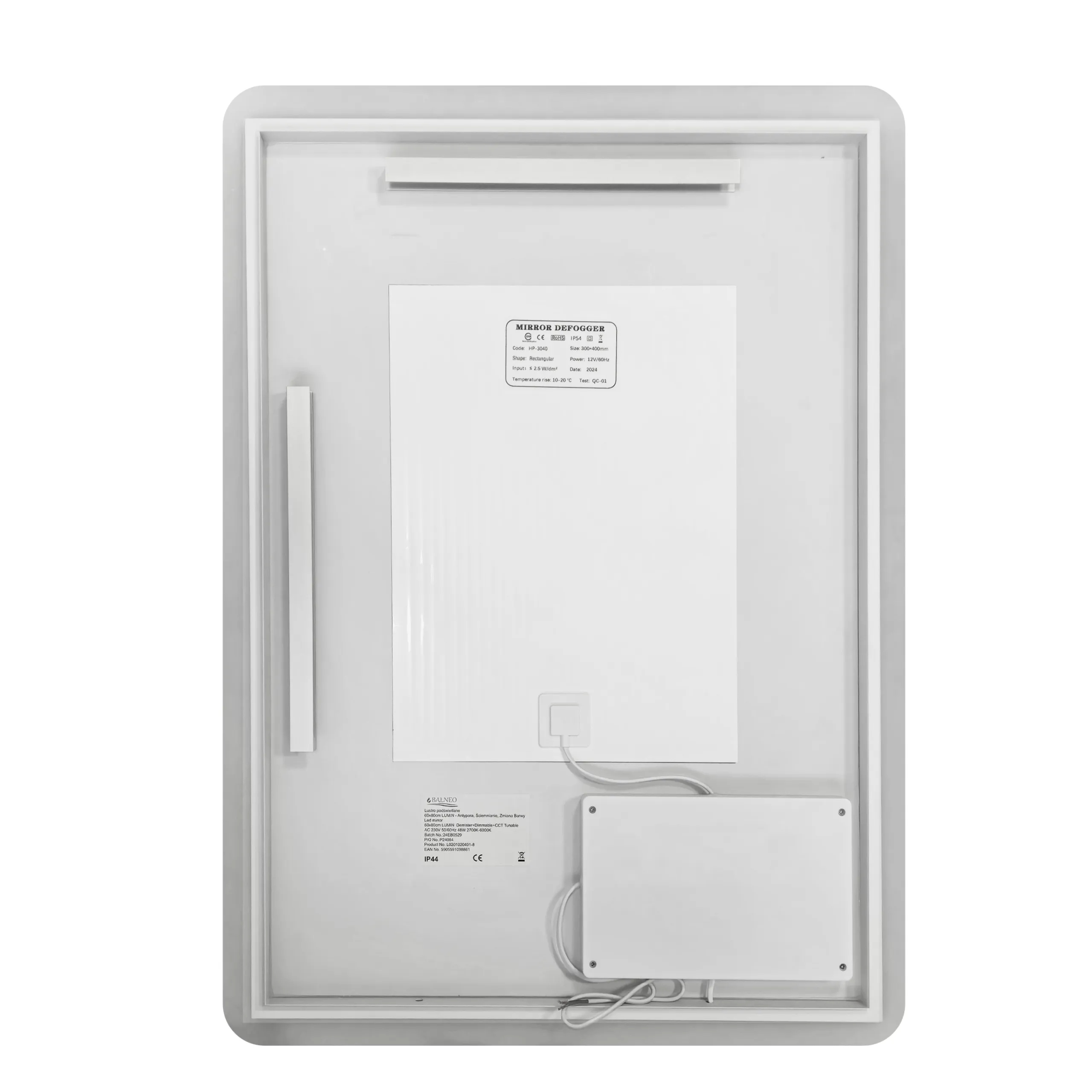 Lustro ścienne Balneo prostokąt 100 x 60 mm Szerokość 100 mm