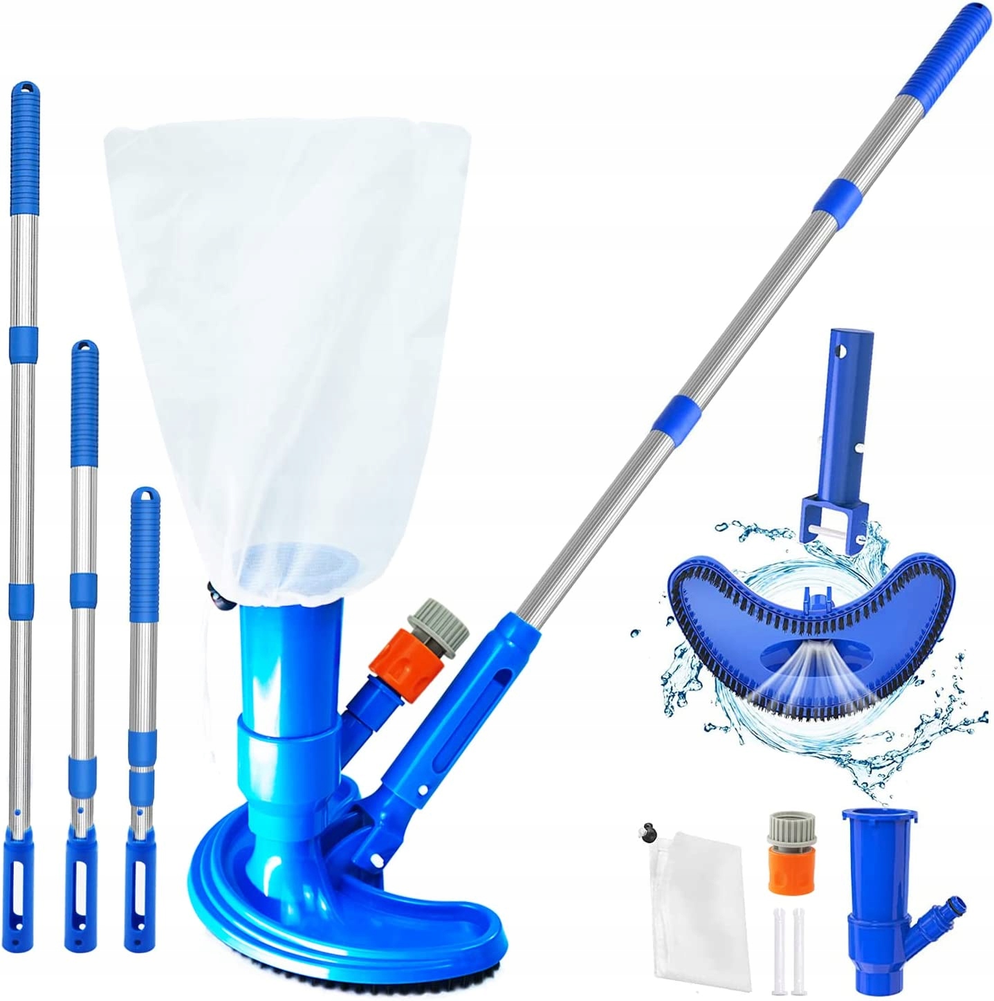 ODKURZACZ DO CZYSZCZENIA DNA BASENU OCZKA WODNEGO SIATKA ZESTAW