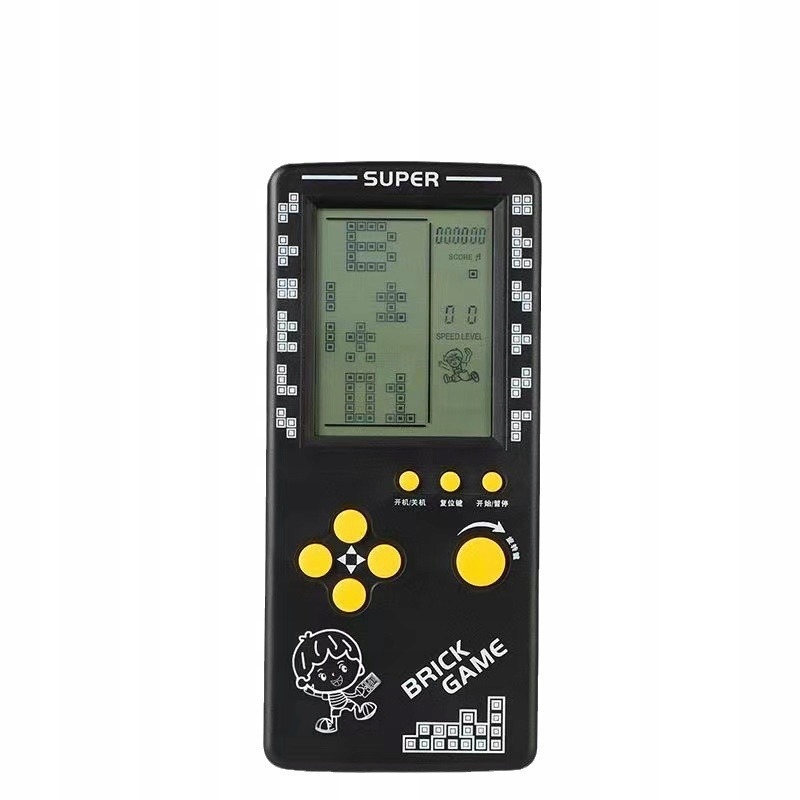 Konsola Retro 4.1 Cala 23 Gry Tetris LCD Dzieci Dorosli Czarna ABS Lekka