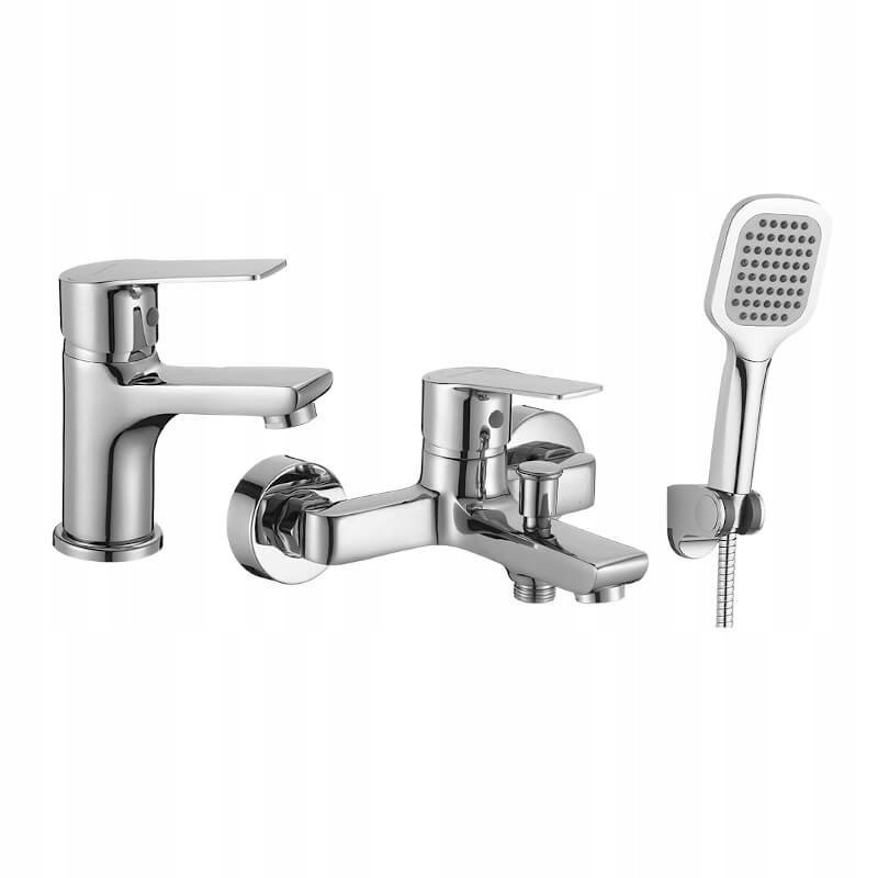 Vanová baterie Borgo chromová se sprchovým setem, montáž na stěnu a ve stoje