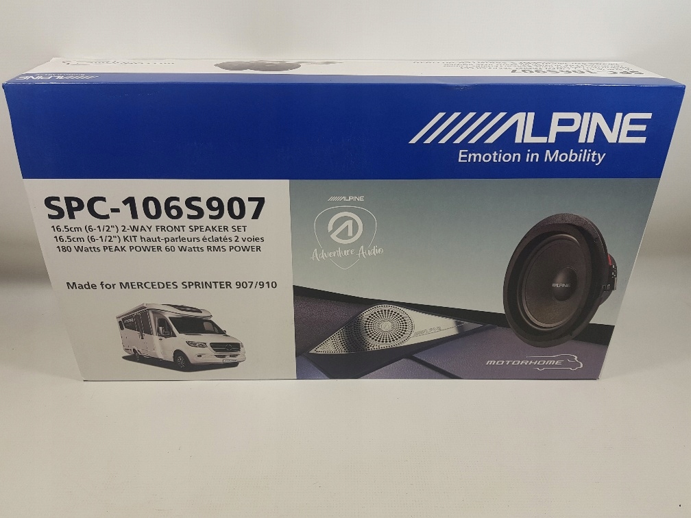 ZESTAW NAGŁOŚNIENIA ALPINE GŁOŚNIKI + SUB + WZMACNIACZ MERCEDES SPRINTER Impedancja znamionowa 4 Ω