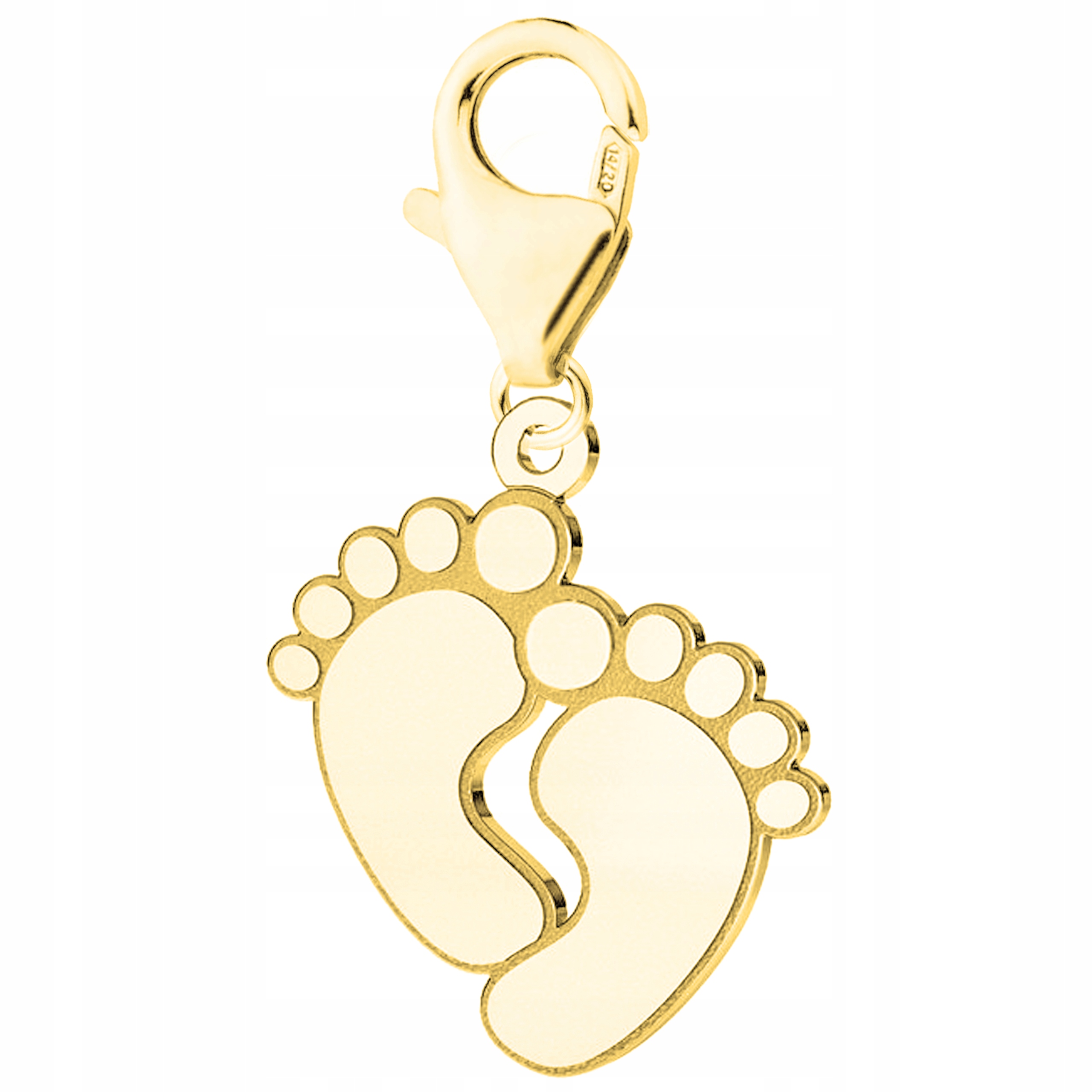 Zlatý přívěsek Plech s dětskými chodidly Nohy Chodidlo Stříbro 925