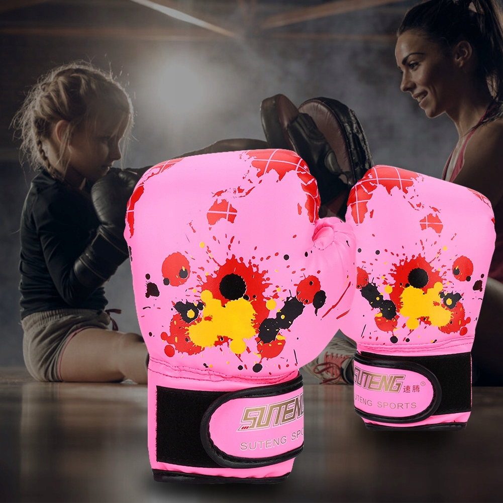 RĘKAWICE BOKSERSKIE SPARINGOWE TRENINGOWE NA WOREK DLA DZIECI DZIECIĘCE RÓŻ Model Rękawice