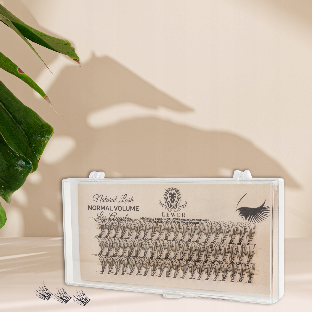 KĘPKI RZĘSY EYELASH Lewer Los Angeles Normal VOLUME 8mm NATURALNE JEDWABNE Stan opakowania oryginalne