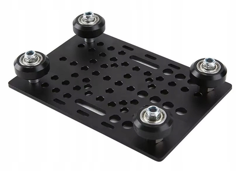 Wózek V-slot Universal 20-80 Czarne Rolki Derlin 127x88x30 Złożony 1 szt.