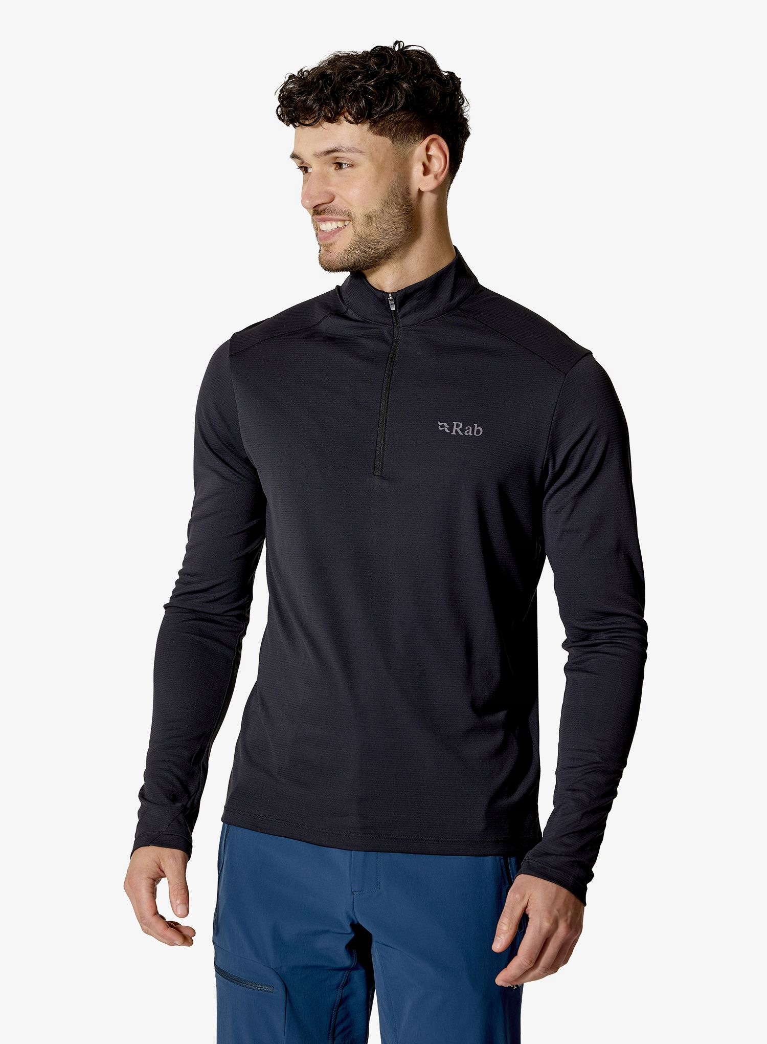 Bluza z zamkiem 1/2 Rab Force Ls Zip black L