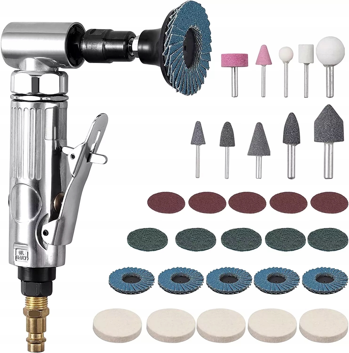 Pneumatická Bruska 1/4'' Úhlová Stopková 50 mm 2000RPM