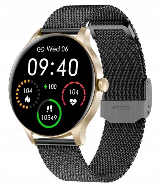 

Smartwatch Garett Classy złoto-czarny stalowy