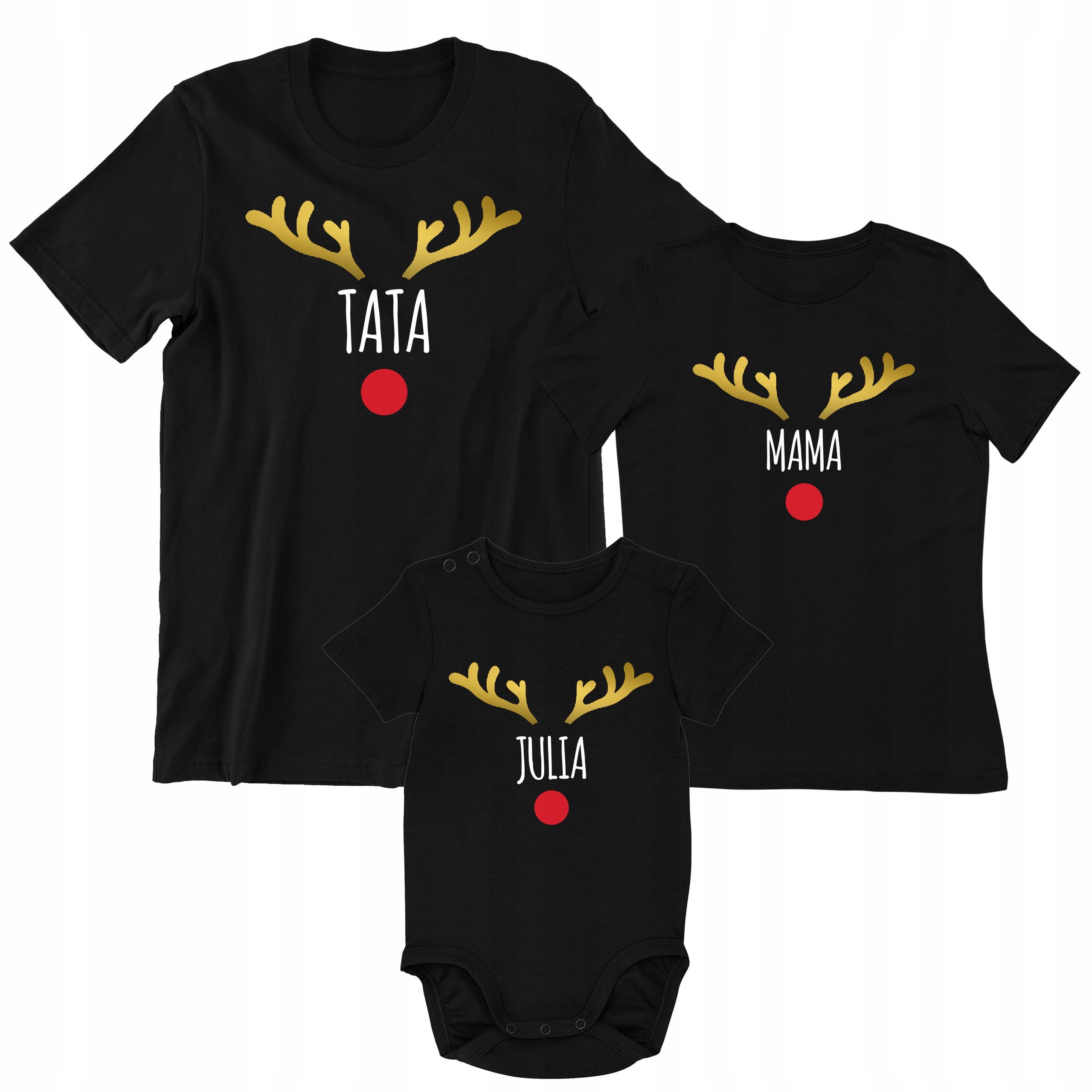 ŚWIĄTECZNE KOSZULKI RODZINA MAMA TATA SYN CÓRKA Wzór dominujący print (nadruk)