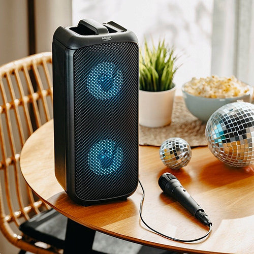 Głośnik Bluetooth AD 1903 z radiem i karaoke – mocny dźwięk i zabawa!