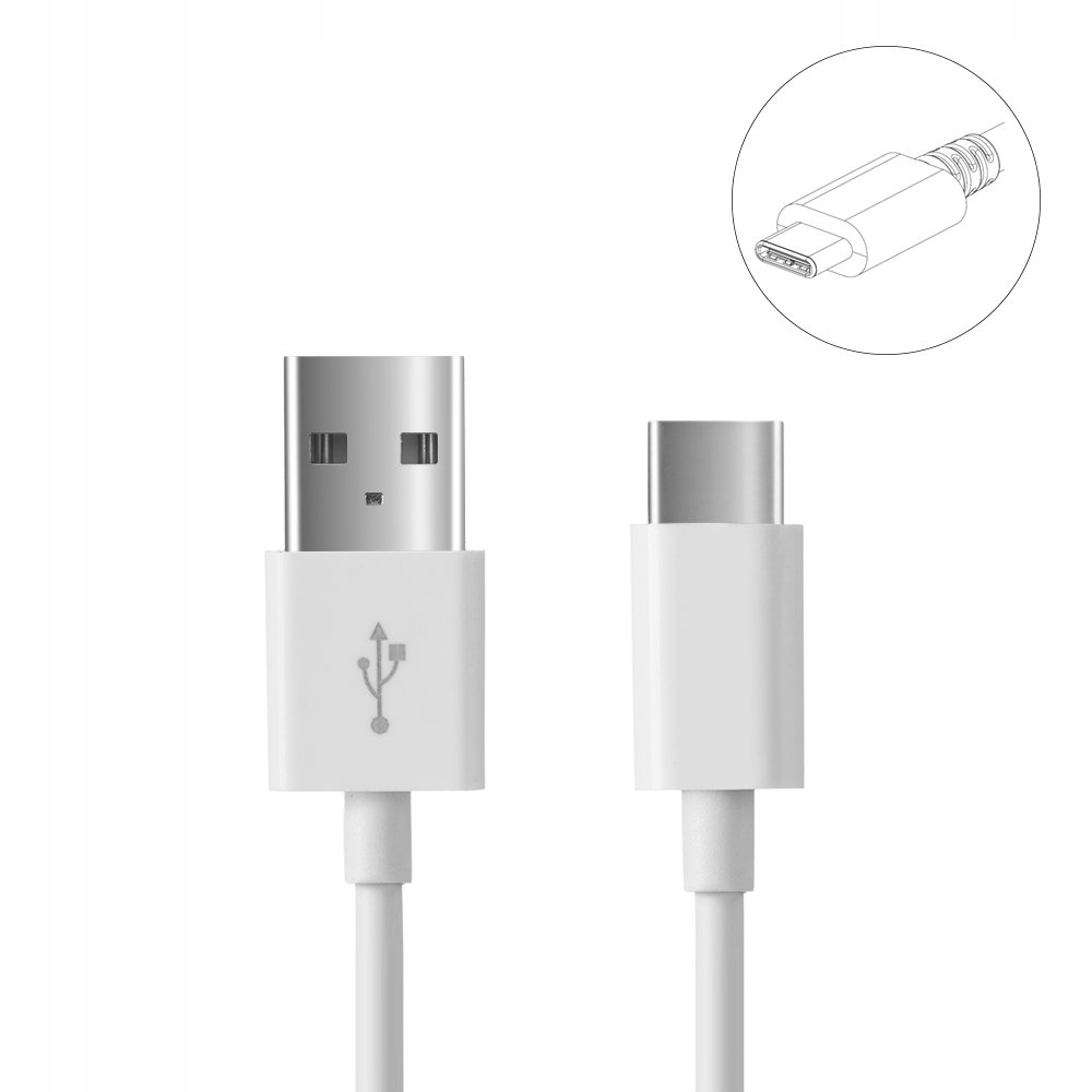 

Kabel Usb Type C 1m 2A biały