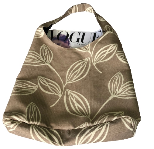 TORBA WOREK TOREBKA SZHOPER OPONKA BEŻ LIŚCIE Marka inna