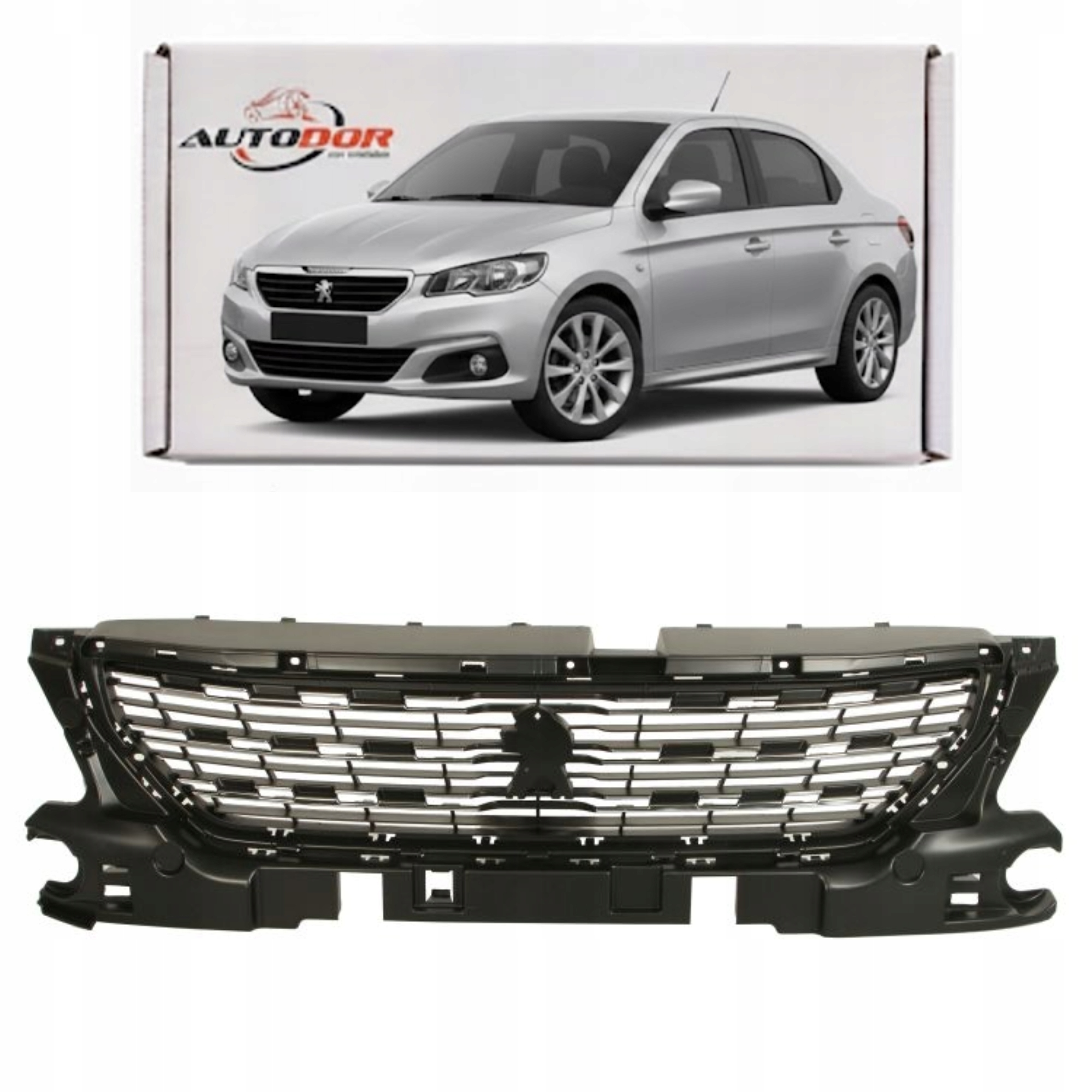 Peugeot 301 2017 – Středová Atrapa Grilu S Chromovými Lištami Vpředu 9816044280