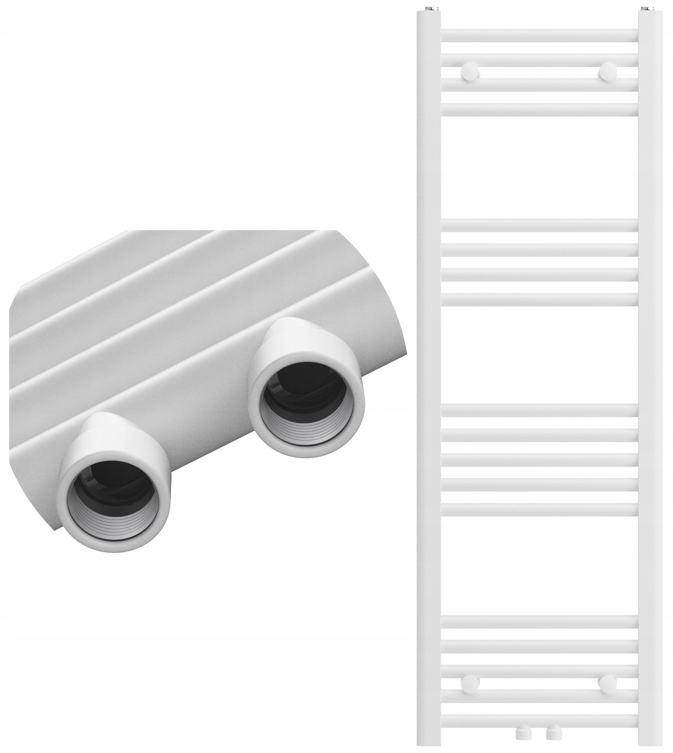 Ohrievač Kúpeľňový Kaloryfer Moderný Rebrík Biely 120x40 cm Raven