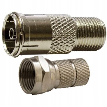 PRZEJŚCIE WTYK F - WTYK ANTENOWY TV + WTYK F DVB-T