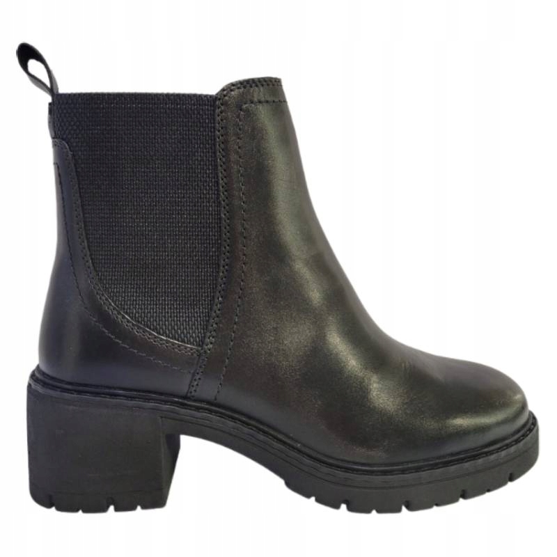 Marco Tozzi 2-25467-43 001 černé kotníkové boty vel. 39 kůže Kochland Sleva