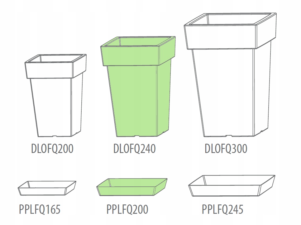 Doniczka kwadratowa Lofly Square DLOFQ300 | Antracyt — 18