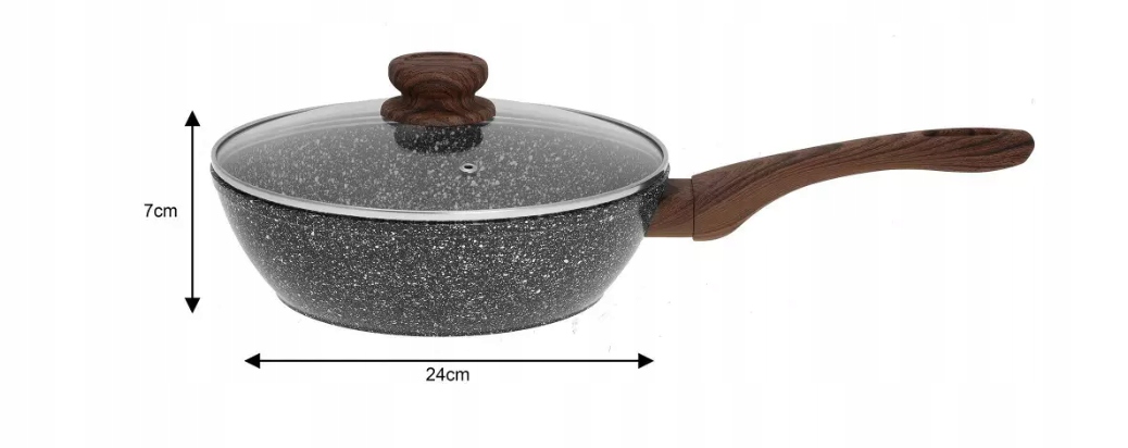PATELNIA Z POKRYWKĄ MARMUR WOK Ø24cm POKRYWA Kod producenta KH-1583