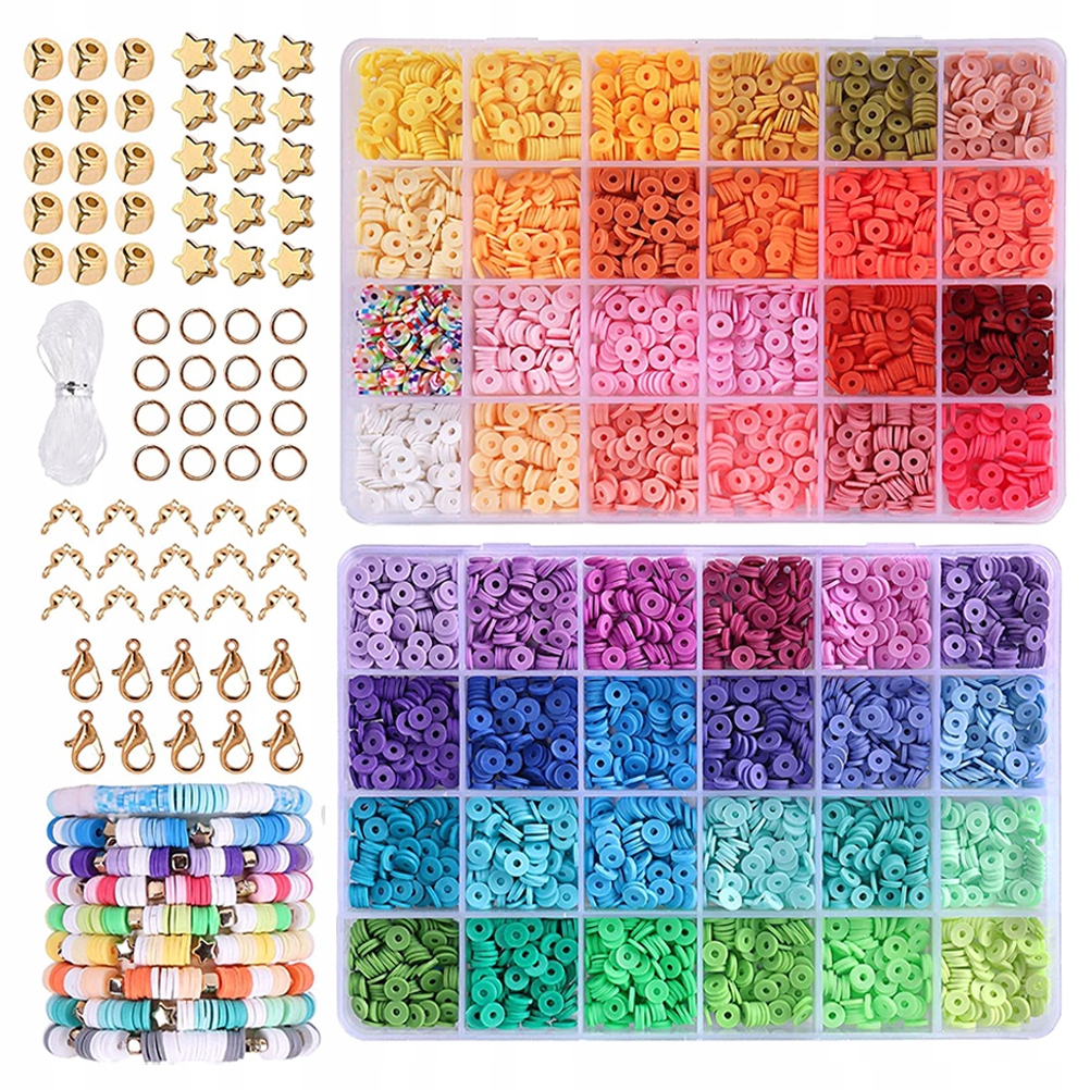SET OF BEADS FOR MAKING JEWELRY BRACELETS CHARMS FLAT BEADS